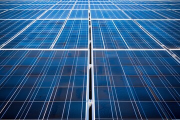 Obraz premium Aerial view of a solar farm