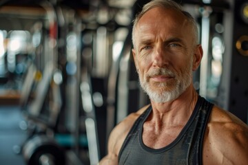 Fototapeta premium Portrait of a middle aged male Caucasian fitness trainer