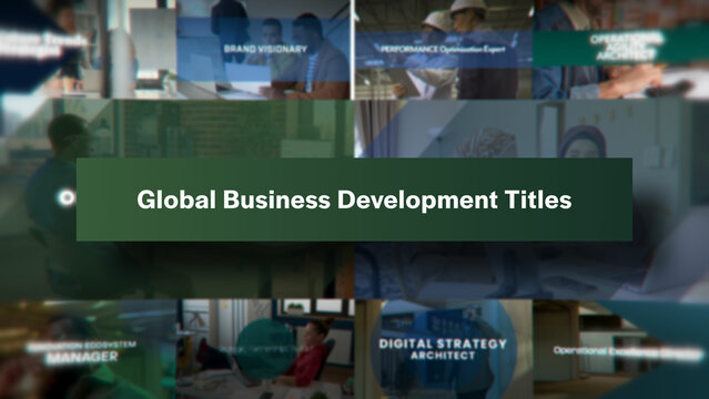 Global Business Development Titles | 10 Motion Titles with Control Panels