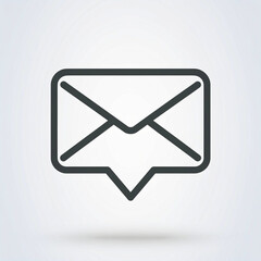 Minimalistic Vector Icon of a Social Media Message with Clean Lines: Sleek and Simple Design for Digital Communication, Perfect for Web, App, Mobile, and UX/UI Interfaces.