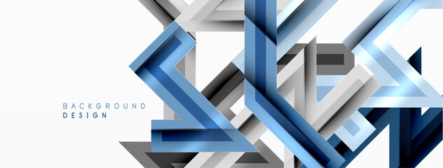 Line zig zag dynamic geometric abstract background. Colorful lines with shadow and light effects, various routes concept. Vector Illustration For Wallpaper, Banner, Background, Card