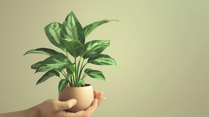 plant in a hand