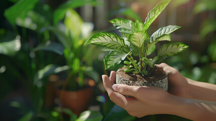 plant in hands