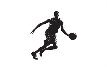 basketball players Vector silhouette. Basketball silhouettes. basketball player silhouette vector illustration.