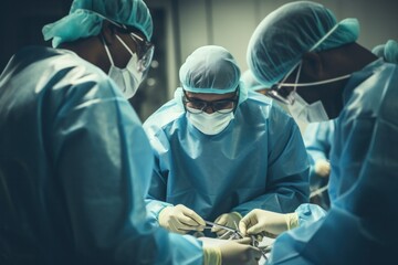 The group of surgeons focuses on performing procedures in the operating room at the hospital. and the concept of treating disease