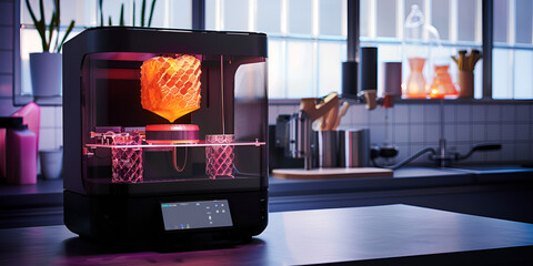  Futuristic 3D Printer in Modern Kitchen | Advanced Home Technology for 3D Printing