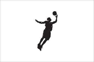 basketball players Vector silhouette. Basketball silhouettes. basketball player silhouette vector illustration.