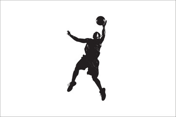 basketball players Vector silhouette. Basketball silhouettes. basketball player silhouette vector illustration.