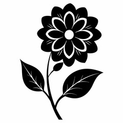 Flower vector art,Flower silhouette vector, 
