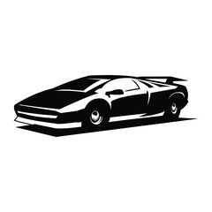 Naklejka premium 1976 Spirit of the lotus logo design. appear from the side with a silhouette. best for logo, badge, emblem, icon, sticker design.