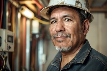 Portrait of a middle aged male plumber