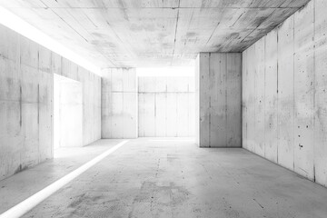 concrete wall  concrete wall  Abstract white interior of empty room with concrete walls