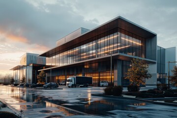 Obraz premium Exterior of a modern factory