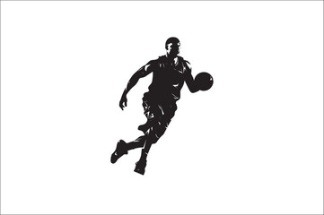 basketball players Vector silhouette. Basketball silhouettes. basketball player silhouette vector illustration.