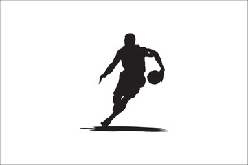 Obraz premium basketball players Vector silhouette. Basketball silhouettes. basketball player silhouette vector illustration.