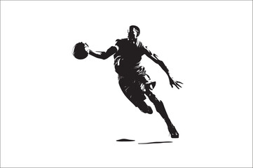 basketball players Vector silhouette. Basketball silhouettes. basketball player silhouette vector illustration.