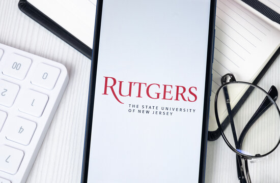 New York, USA - 30 June 2024: Rutgers University Logo or Icon on Phone Screen