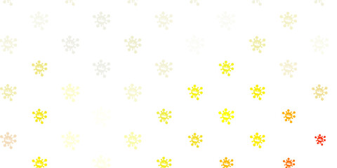 Light orange vector pattern with coronavirus elements.