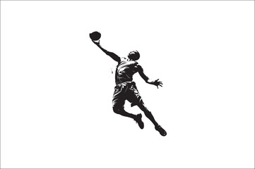basketball players Vector silhouette. Basketball silhouettes. basketball player silhouette vector illustration.