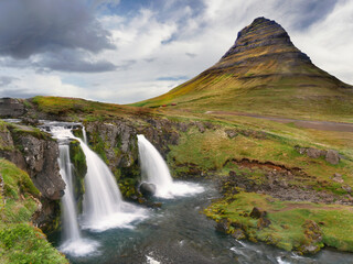 waterfall in the mountains