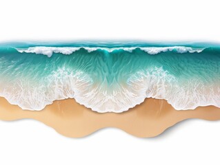Obraz premium summer sand beach, isolated object, white background 