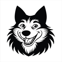 Cartoon smiling wolf vector