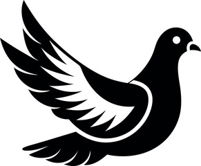 Obraz premium A black and white bird with its wings spread out