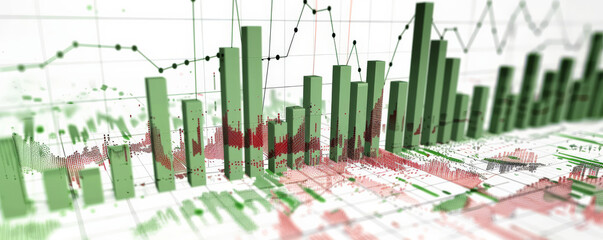 A detailed bar chart with green bars indicating positive trends and red bars showing negative trends, with a white background and subtle grid lines.