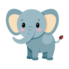 Illustration of Cute Elephant animal on white