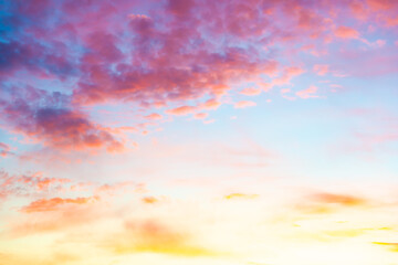 Sunset sky and sunset clouds, dramatic sunset