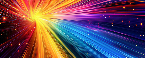 Naklejka premium A dynamic circular abstract background with radiating lines and vibrant colors, giving a sense of motion and energy in a visually stimulating design.