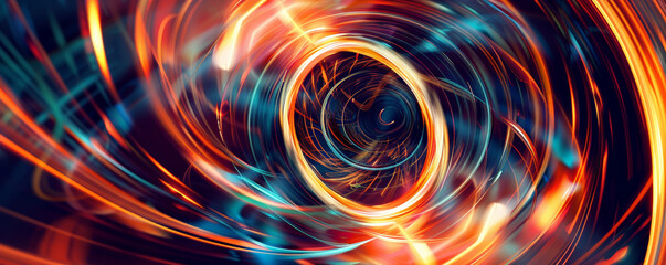 A dynamic circular abstract background with swirling lines and vibrant colors, creating a sense of motion and energy in a visually stimulating design.