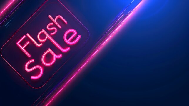 Sleek Neon-Hued Background with Striking 'Flash Sale' Text - Powered by Adobe