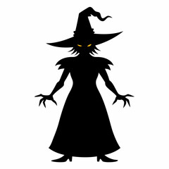 Halloween witch with a broom vector silhouette files