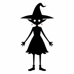 Halloween witch with a broom vector silhouette files
