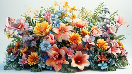 Vibrant bouquet of colorful flowers in a beautiful arrangement.