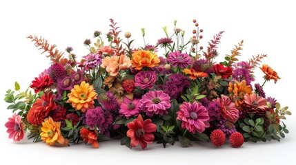 Obraz premium Colorful flower arrangement with pink, orange, and red blossoms