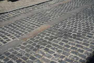 Fototapeta premium Vintage Cobbled street, Yorkshire, England UK.