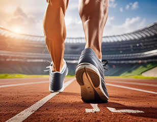 陸上選手のシューズのローアングルビュー