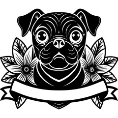 create a black and white illustration of a french