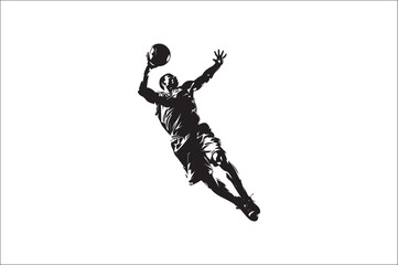 basketball players Vector silhouette. Basketball silhouettes. basketball player silhouette vector illustration.