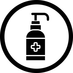 Hand Sanitizer Glyph Black Icon