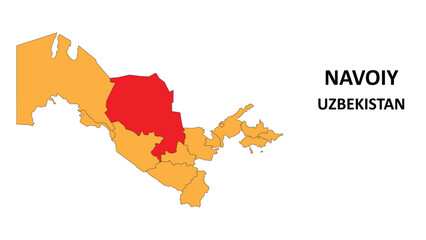 Navoiy Map is highlighted on the Uzbekistan map with detailed State and region outlines.