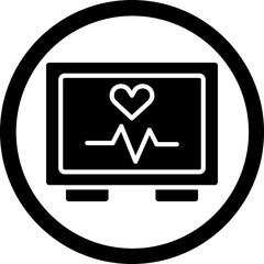 Electrocardiogram Glyph Black Icon