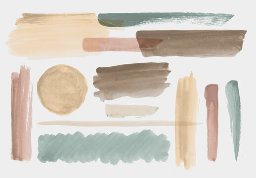 Watercolor Brush Strokes and Stains