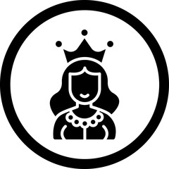 Princess Glyph Black Icon