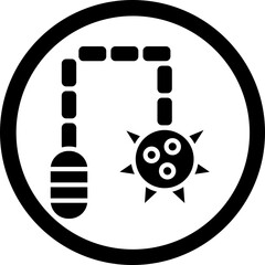 Flail Glyph Black Icon