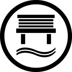 Water Bridge Glyph Black Icon