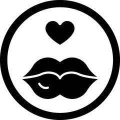 Lips Glyph Black Icon