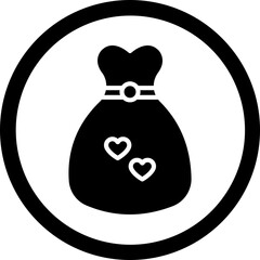 Beautiful Dress Glyph Black Icon